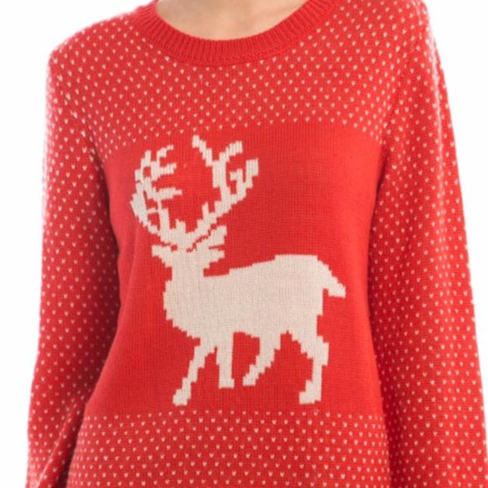 Coral Deer Sweater